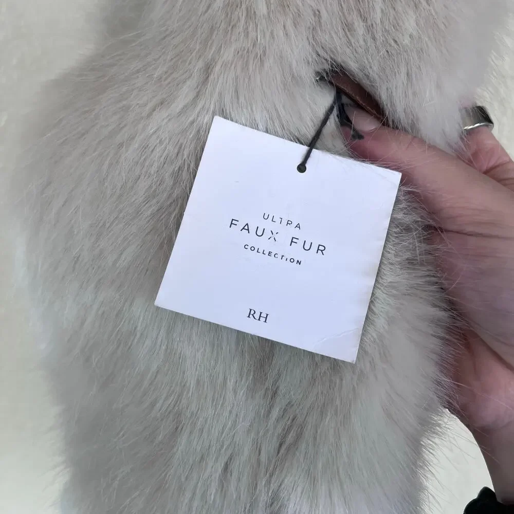 NEW Restoration Hardware Faux Fur Wine Bottle Cover Gift Holiday